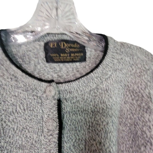 Vintage 100% Baby Alpaca Sweater Button Up Cardigan Peruvian Natives El‎ Dorado - Picture 4 of 8
